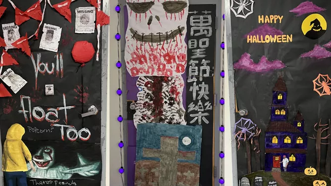 Tohono O'odham High School Halloween Door Decorating Contest